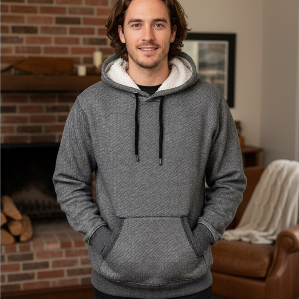 🔥 H&M L.O.G.G. Sherpa Lined Premium Hoodie - Heavyweight - Size M